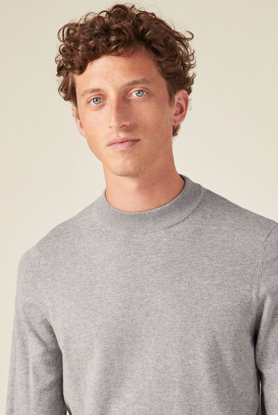Pull manches longues gris foncé homme