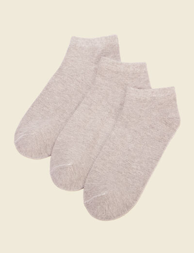 Lot 3 paires chaussettes gris clair homme