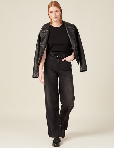 Pull débardeur éco-responsable noir femme