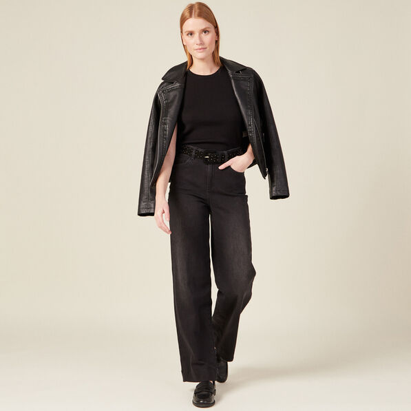 Pull débardeur éco-responsable noir femme