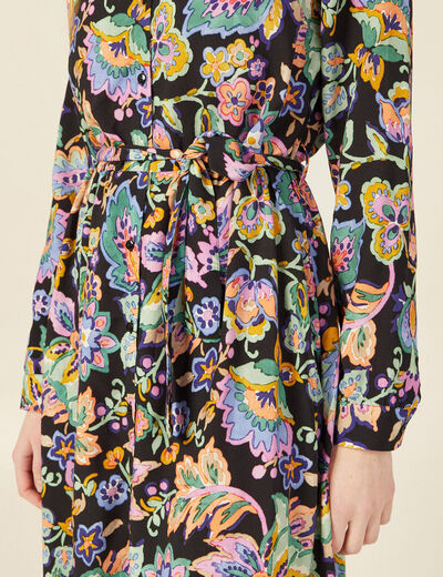 Robe midi droite multicolore femme