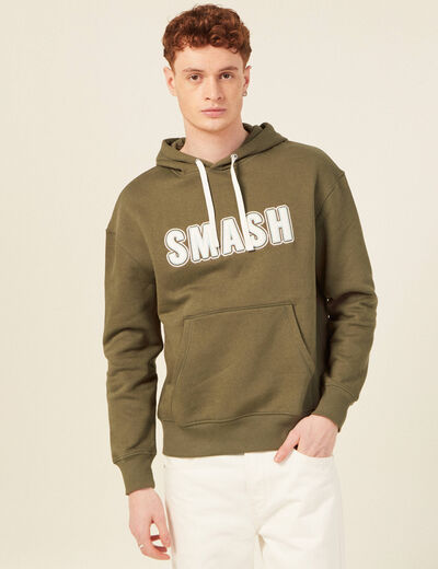 Sweat à capuche taupe homme