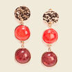 Boucles d'oreilles pendantes rouge foncé femme
