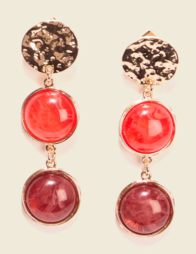Boucles d'oreilles pendantes rouge foncé femme