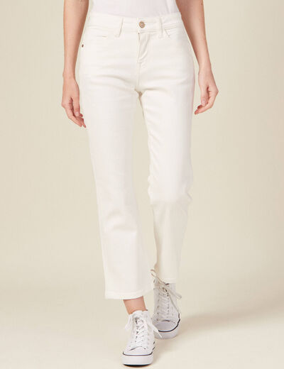 Pantalon éco-responsable denim blanc femme