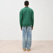 Sweat manches longues en coton vert homme