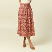 Jupe longue &eacute;vas&eacute;e en coton marron fonc&eacute; femme