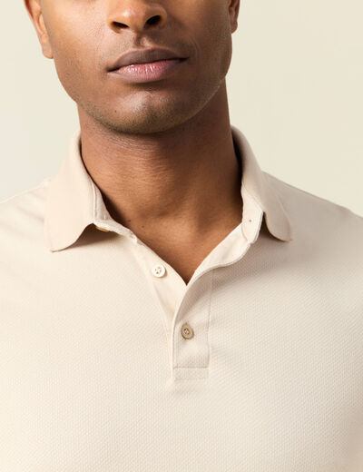Polo manches longues sable homme