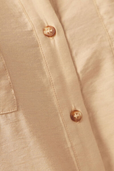 Chemise manches longues beige femme