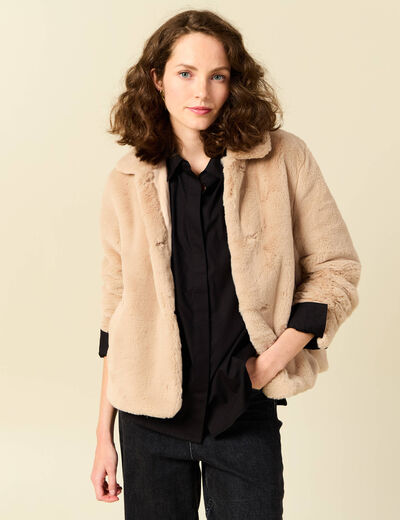 Manteau éco-responsable beige femme