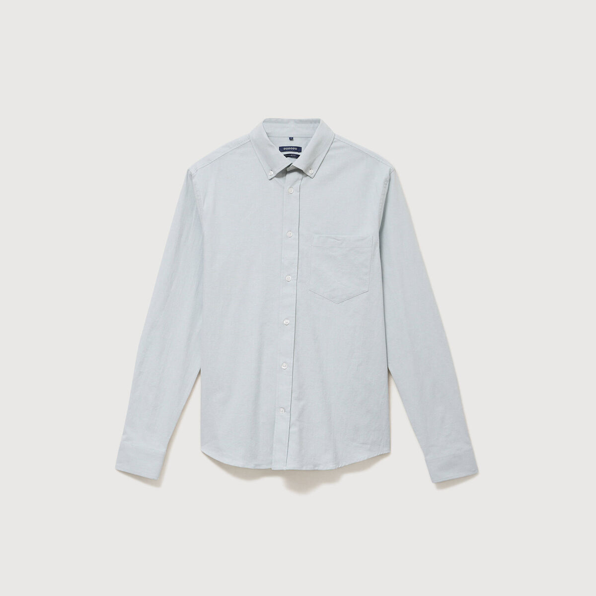 Chemise manches longues col am&eacute;ricain vert clair homme