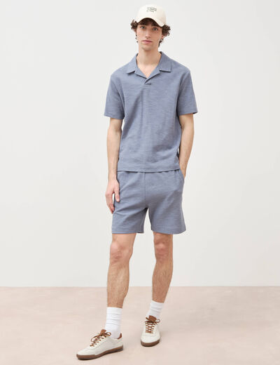 Polo manches courtes bleu gris homme
