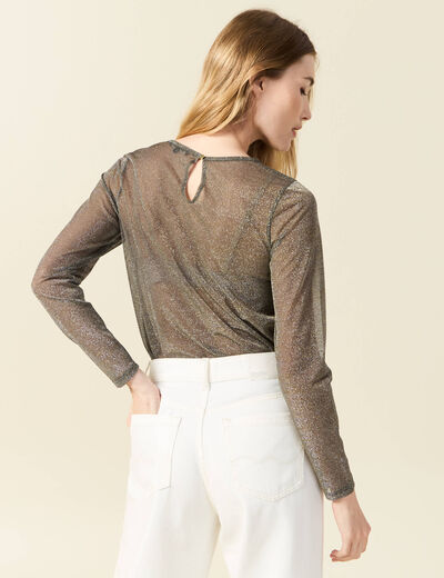 T-shirt manches longues couleur or femme