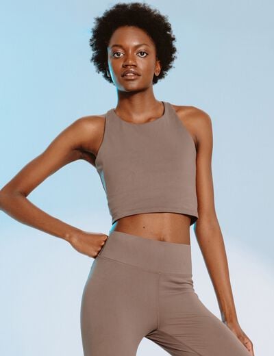 Brassi&egrave;re ajust&eacute;e cropped marron femme