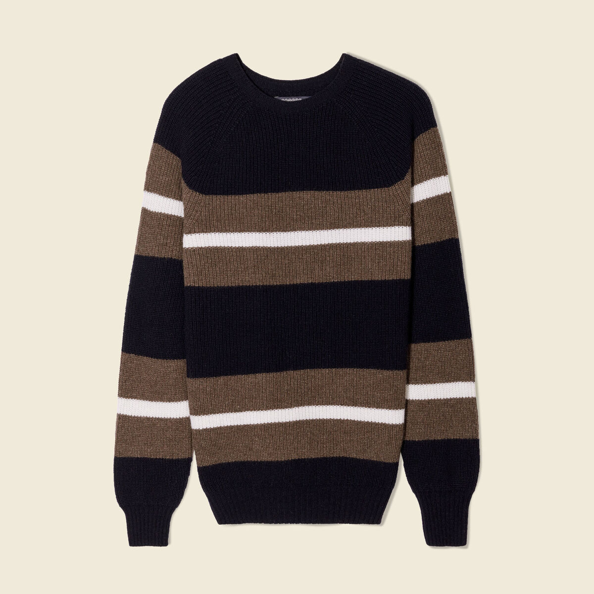 Pull manches longues fabriqué en France bleu marine homme