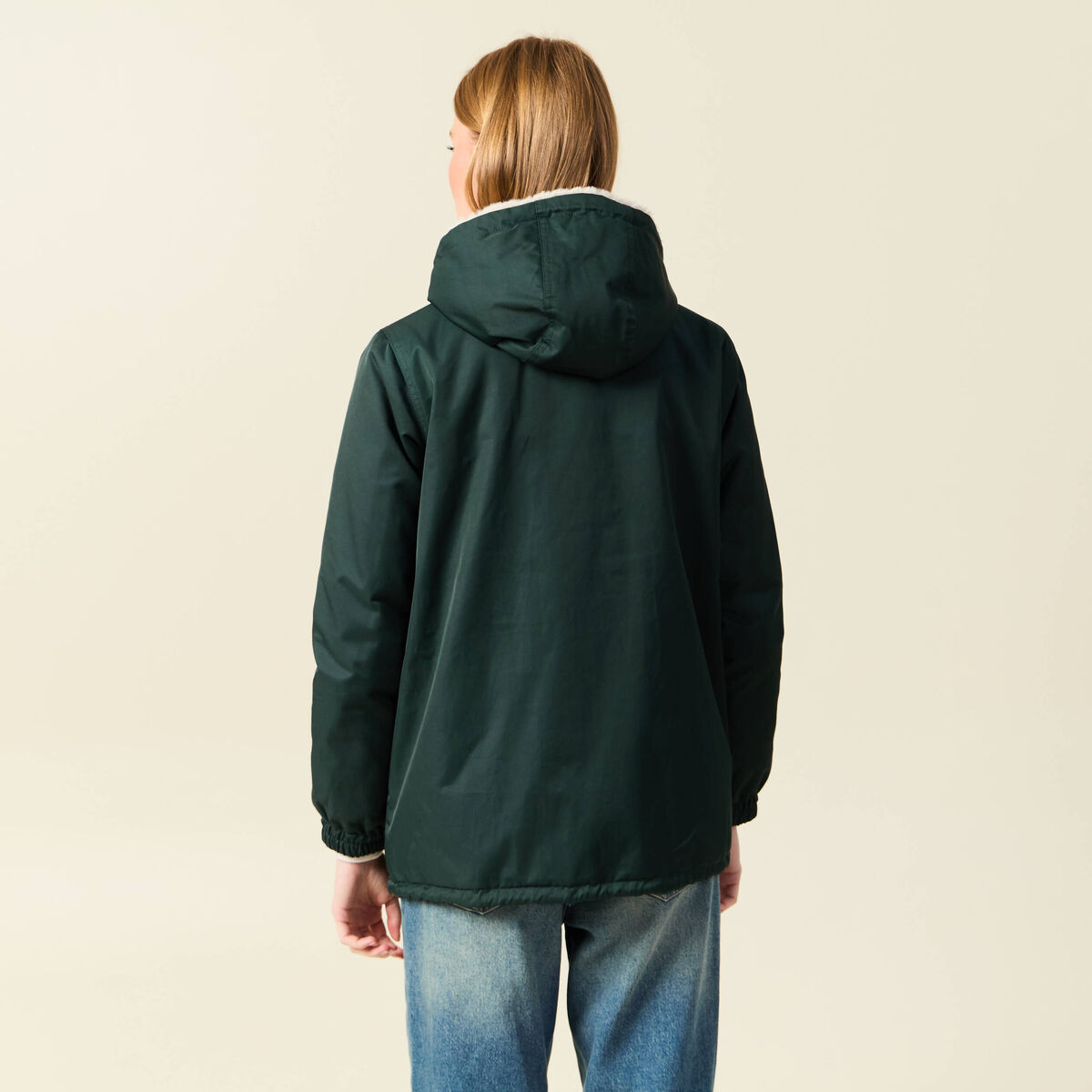Parka r&eacute;versible vert femme