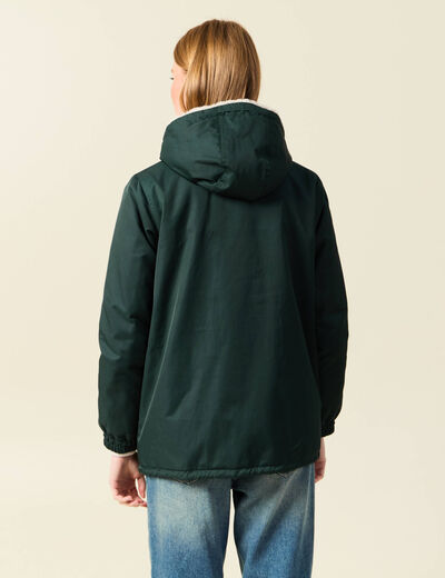 Parka r&eacute;versible vert femme