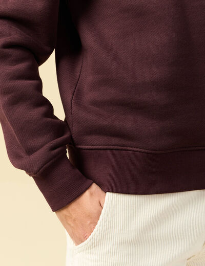 Sweat manches longues bordeaux homme