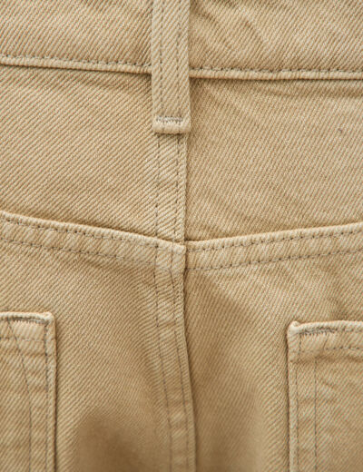 Bermuda en jean coton beige homme