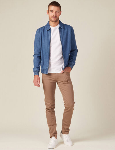 Jeans slim vert kaki homme