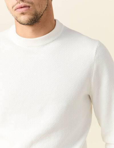 Pull manches longues ecru homme