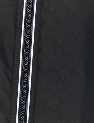 Parka longue droite &agrave; capuche noir homme