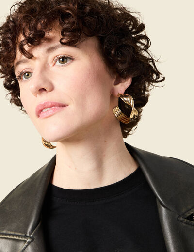 Boucles d'oreilles créoles couleur or femme