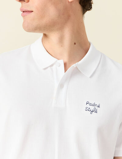 Polo manches courtes blanc homme