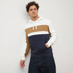 Sweat &agrave; capuche manches longues ecru homme