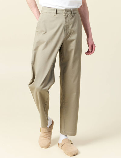 Chino coupe straight vert kaki homme