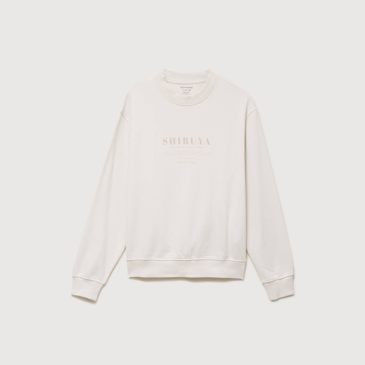 Sweat col rond manches longues gris clair homme