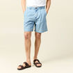 Bermuda droit avec pinces bleu gris homme