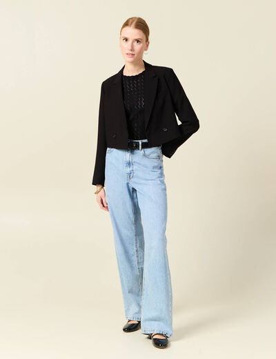 T-shirt manches courtes noir femme