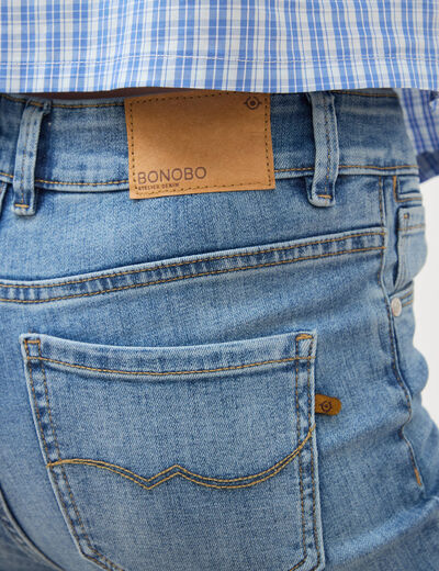 Jeans bootcut taille haute denim used femme
