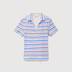 T-shirt polo ajust&eacute; c&ocirc;tel&eacute; en coton rose femme