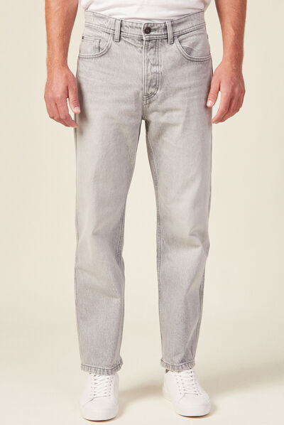 Jeans relaxed 5 poches denim snow gris homme