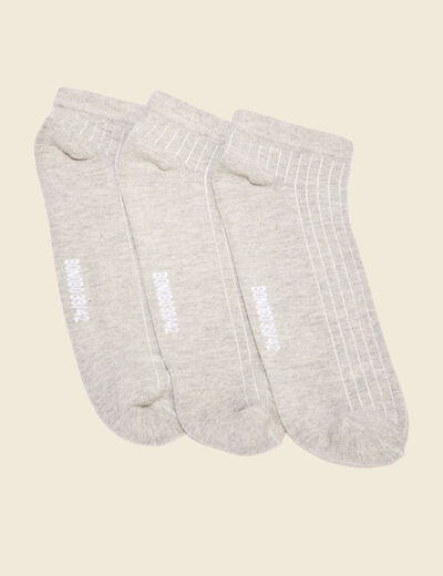Lot 3 paires chaussettes gris clair homme