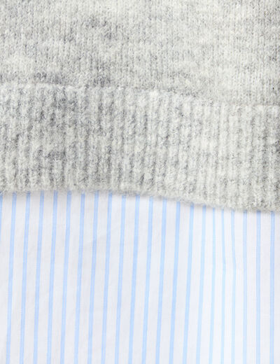 Pull 2-en-1 éco-responsable gris femme