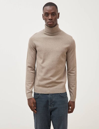 Pull manches longues vert kaki homme