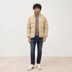 Doudoune manches longues en velours beige homme