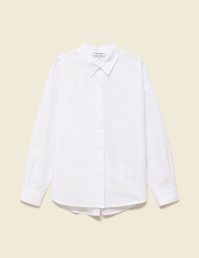 Chemise oversize en coton ecru femme