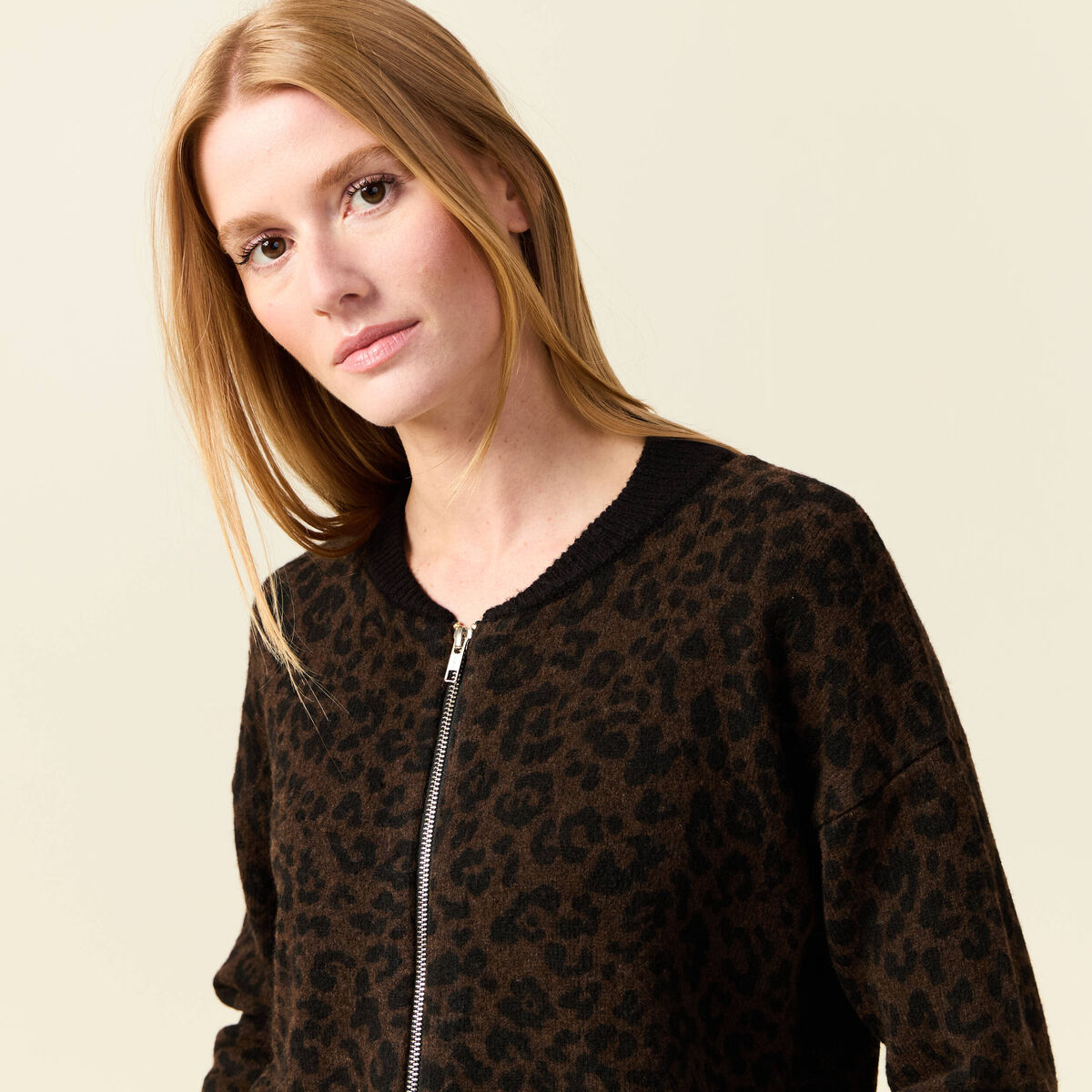 Gilet zippé éco-responsable terracotta femme