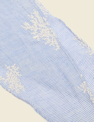 Lot de 2 foulards en coton bleu ciel femme