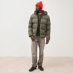 Pull droit col rond manches longues vert kaki homme