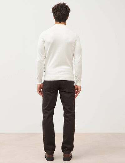 Pull manches longues ecru homme