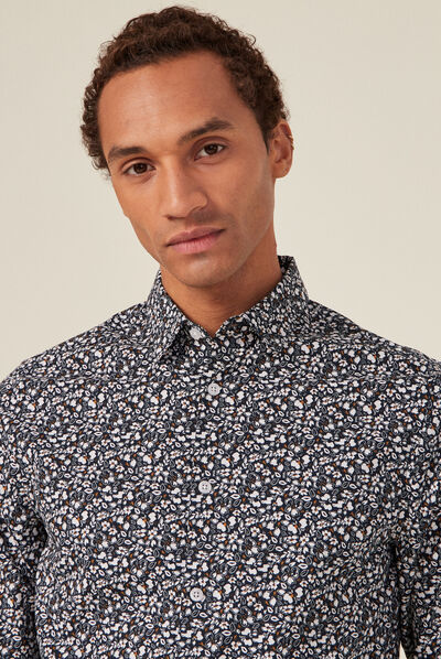 Chemise éco-responsable bleu marine homme
