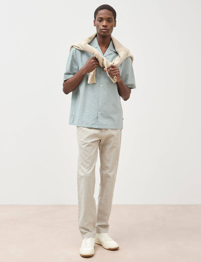 Chemise boyfriend manches courtes vert clair homme