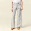 Jeans large taille haute denim gris clair femme
