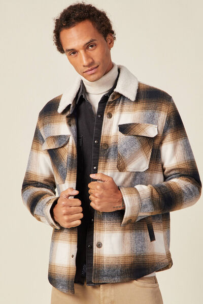 Veste surchemise ample ecru homme