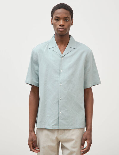 Chemise boyfriend manches courtes vert clair homme